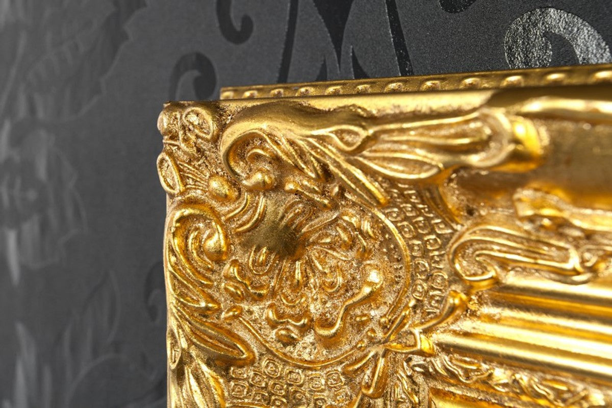 Handgefertigter Barock Wandspiegel Gold Antik, Höhe 55 cm, Breite 45 cm, Tiefe 4 cm - Edel & Prunkvoll