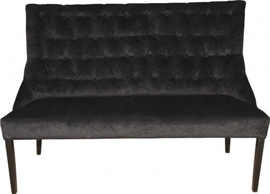 Chesterfield Sitzbank / Sofa Schwarz Esszimmer Bank B 155 cm, H 108 cm, T 70 cm