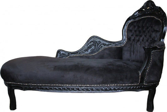 Barock Chaiselongue King Schwarz / Schwarz Mod2